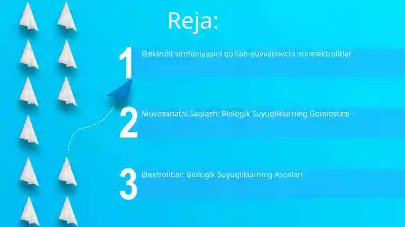 Organizmning biologik suyuqliklari elektrolitlar va noelektrolitlar eritmalari sifatida 2