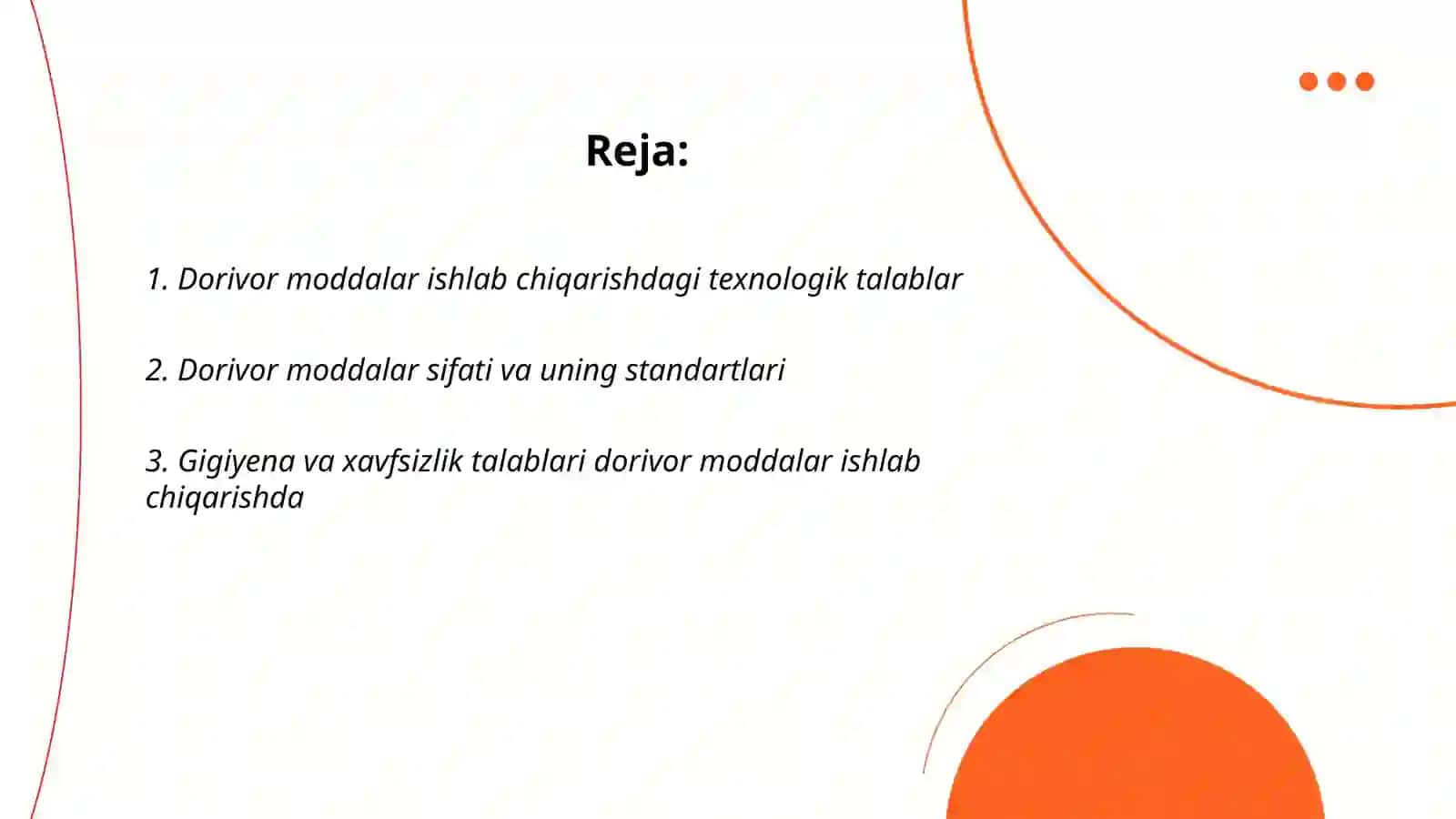 Dorivor moddalar ishlab chiqarishdagi zamonaviy talablar va muammolar 2