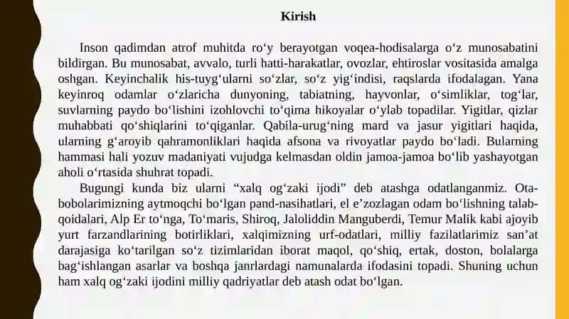 Tarbiya fanini o‘qitishda xalq og‘zaki ijodining muhim ahamiyati 2