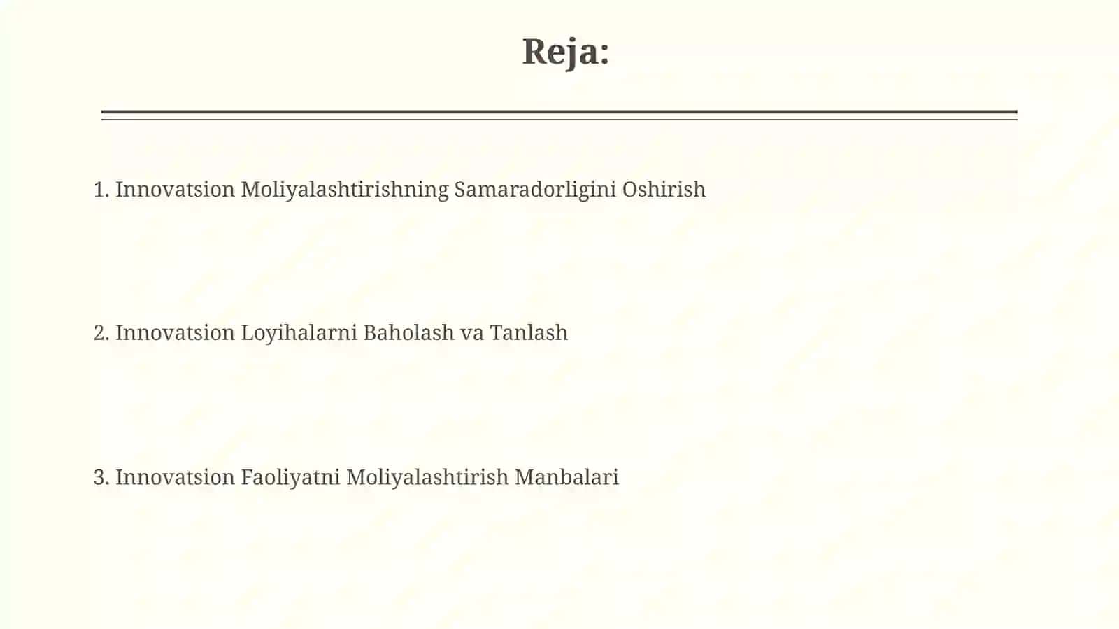innovatsiya faoliyatini moliyalashtirish 2