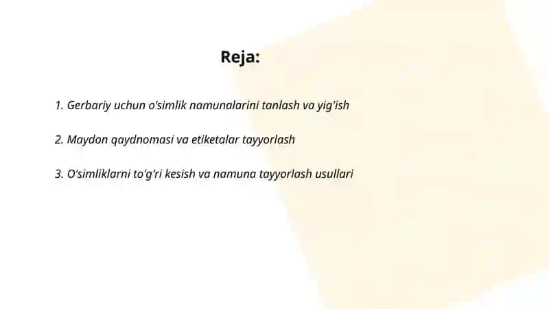 Gerbariy tayyorlash va tayyorlash usullari 2