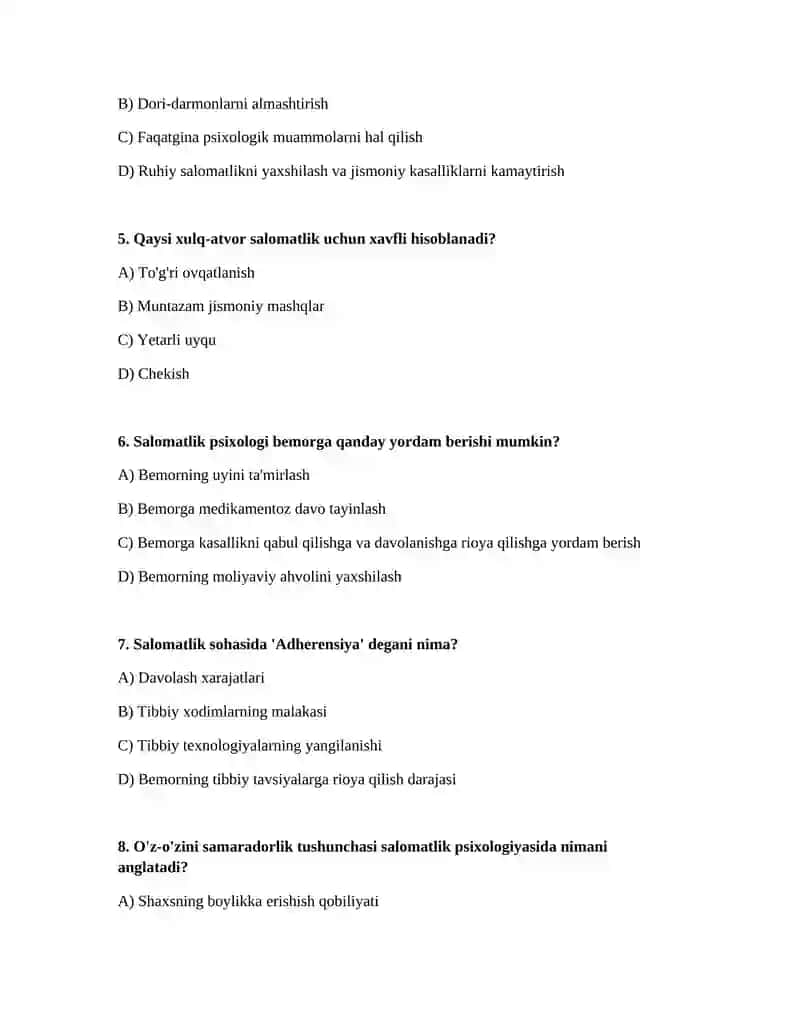 Salomatlik psixologiyasi 2