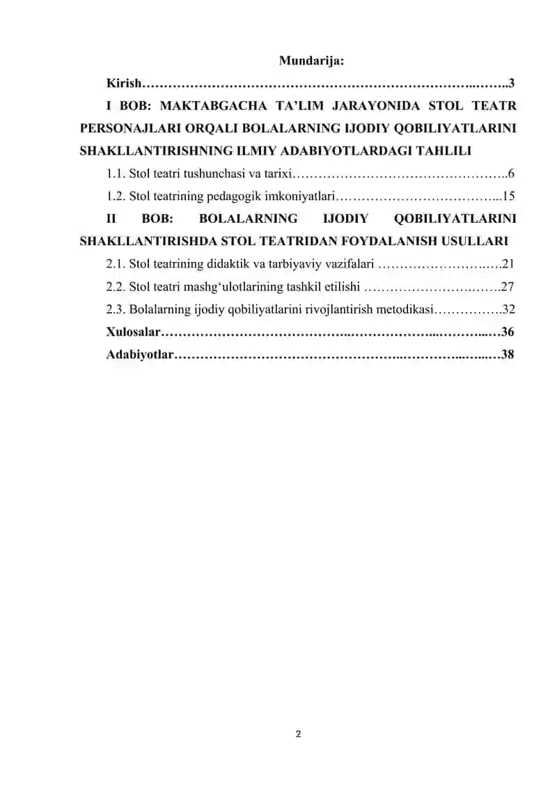 Maktabgacha taʼlim jarayonida stol teatr personajlari orqali bolalarning ijodiy qobiliyatlarini shakllantirish 2