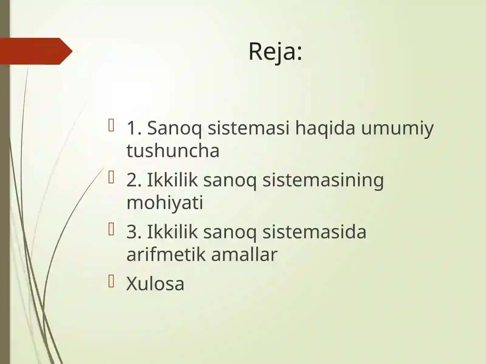 Ikki sanoq sistemasining tadbiqi 2