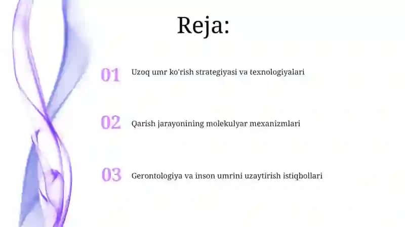 Gerontologiya VA odam umrini uzaytirish istiqbollari 2