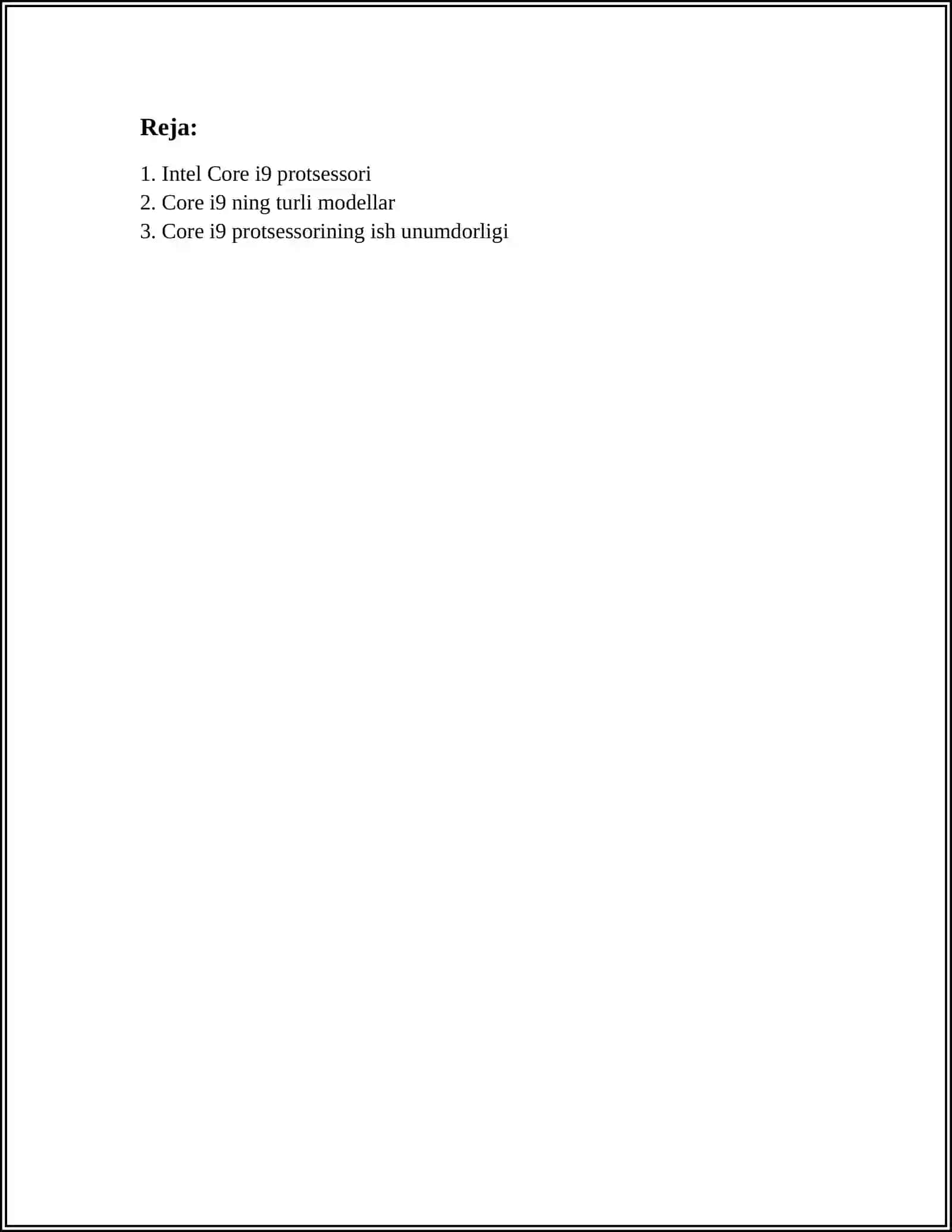 CORE I9 HAQIDA MALUMOT RASM VA RASM NOMLARI BN BIRGA 2