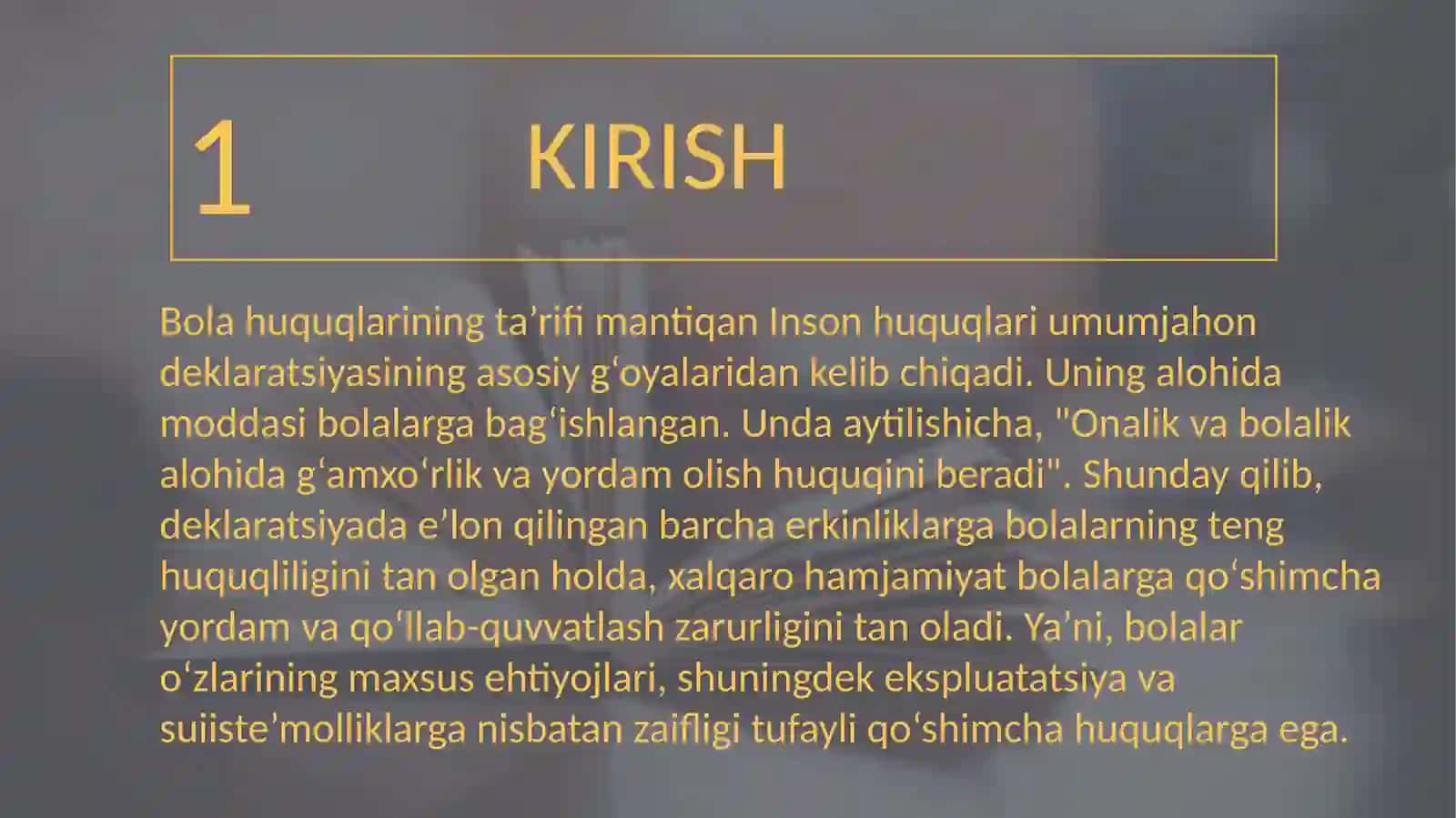Fuqarolarning o‘zini o‘zi boshqarish organlari va nodavlat notijorat tashkilotlarining bolalar huquqlarini ta’minlashdagi ishtiroki. 2