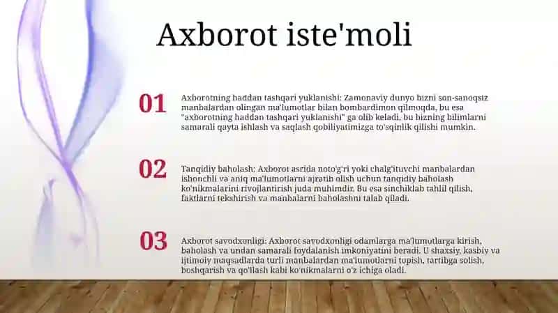 Axborotni Jamiyatda Tutgan OʻRni 2