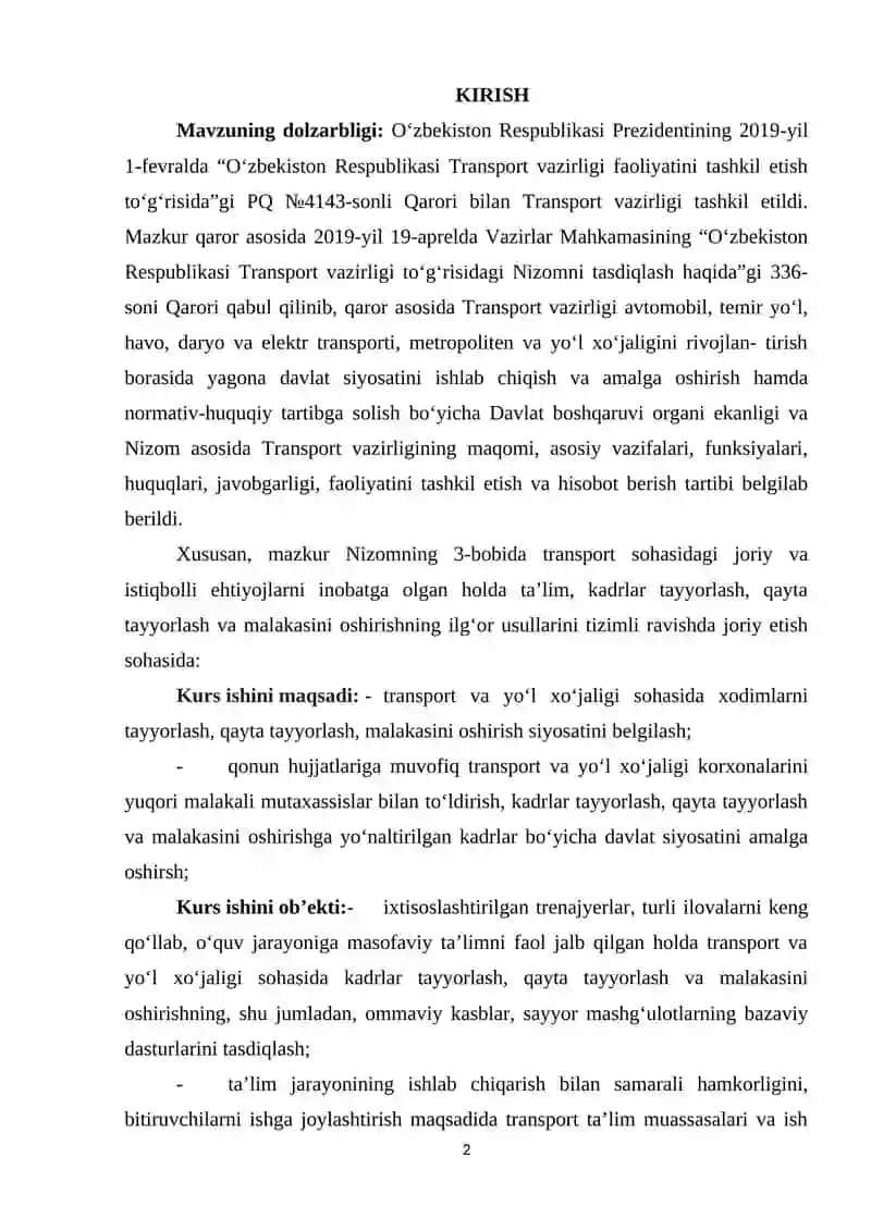 TRANSPORT MAHSULOTLARI VA ULARNING BOSHQA MODDIY ISHLAB CHIQARISH TARMOQLARI MAHSULOTLARIDAN FARQI 2