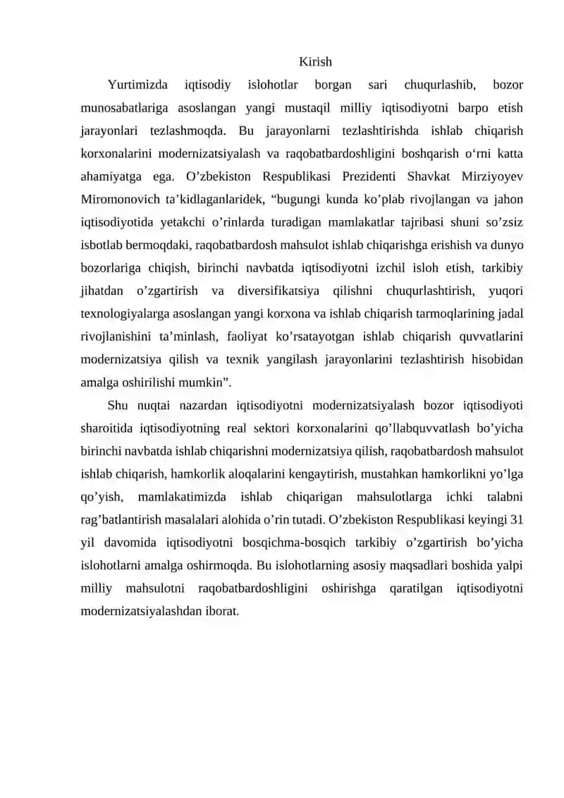 Korxonalar iqtisodiy salohiyati: tarkibi koʼrsatkichlar tizimi va samaradorligini tahlili 2