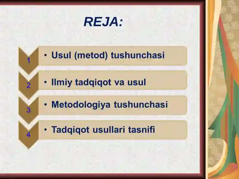 Usul (metod) tushunchasi 2