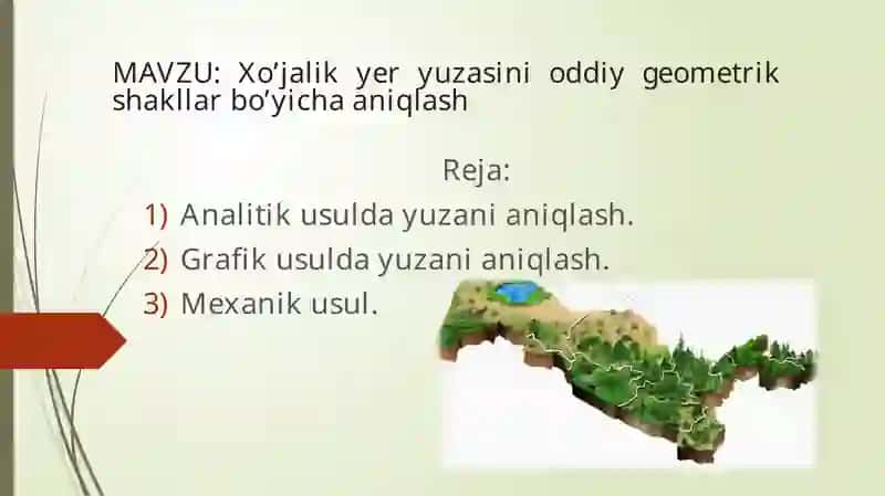 Xo’jalik yer yuzasini oddiy geometrik shakllar bo’yicha aniqlash 2