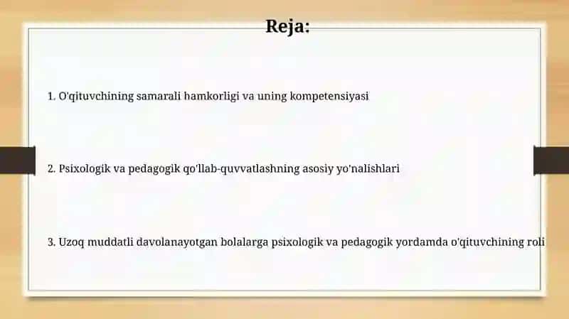 Uzoq muddatli davolanayotgan bolalarga psixologik va pedagogik yordamda o'qituvchining roli 2