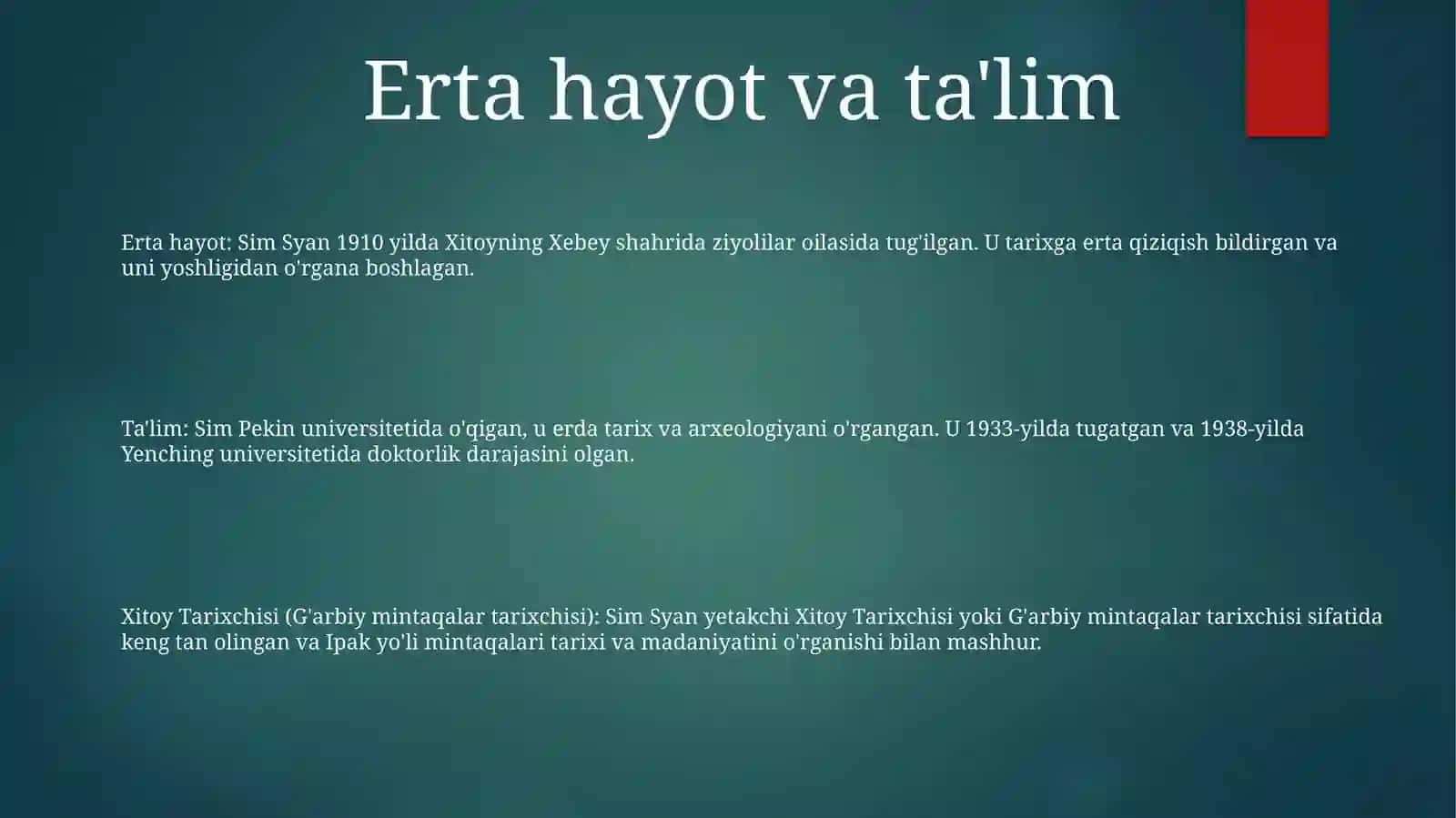 Xitoy Tarixchisi Sim Syan 2