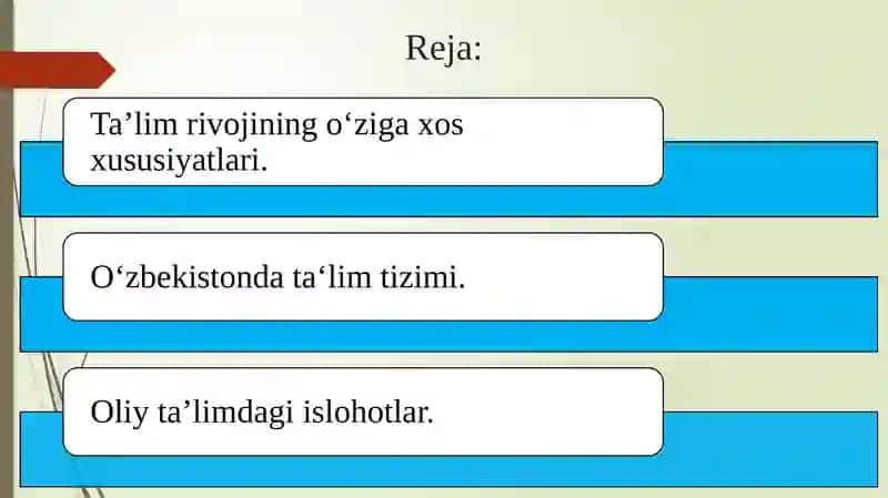 O‘zbekiston Respublikasi data’lim sohasida amalga oshirilgan islohotlar 2