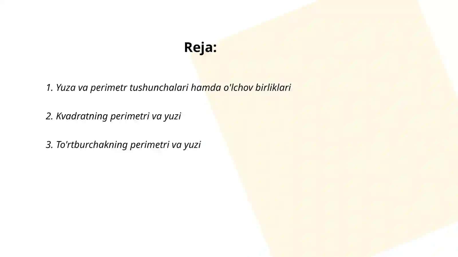 Yuza va perimetr 2