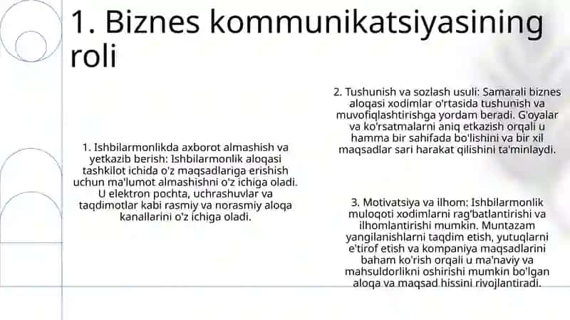 Ishbilarmonlik Aloqasining Asosiy Funksiyalari 2