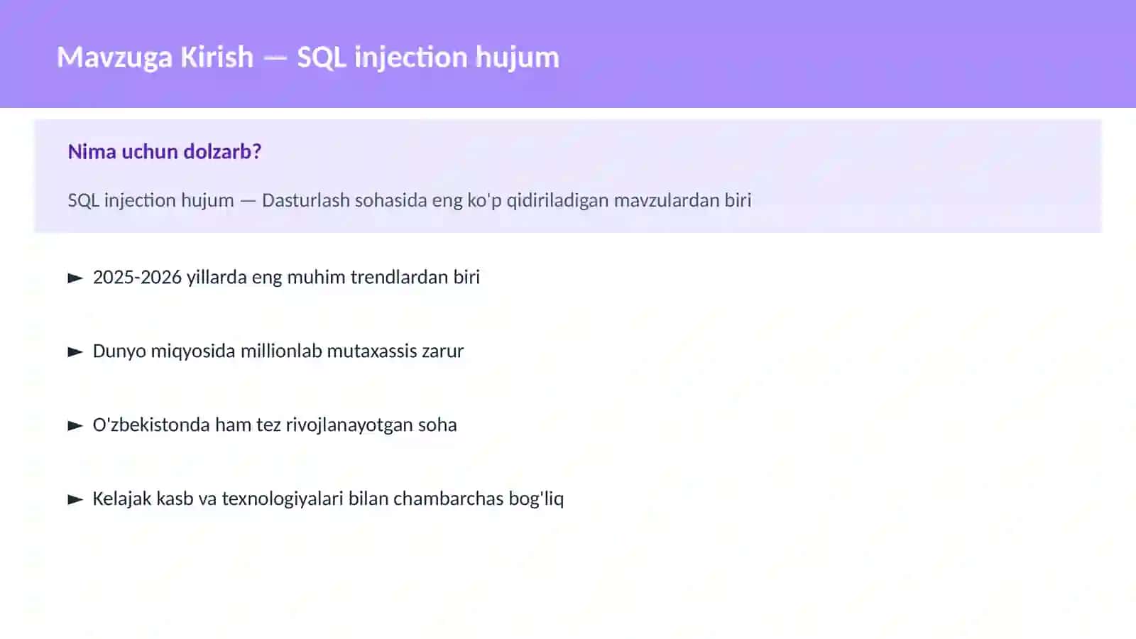 SQL injection hujum 2