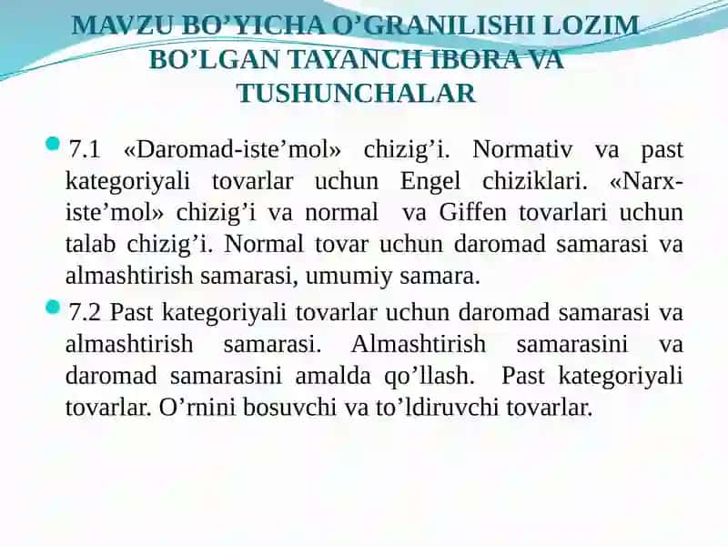 Daromad samarasi va almashtirish samarasi 2