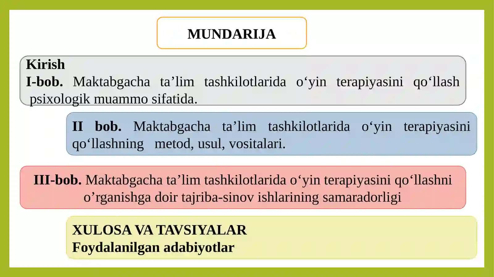 MAKTABGACHA TA’LIM TASHKILOTLARIDA O’YIN TERAPIYASINI QO’LLASH 2