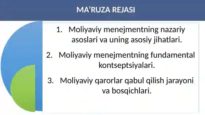 Moliyaviy menejmentning kontseptual asoslari 2