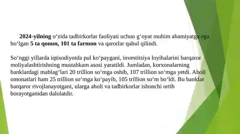 Xususiy tadbirkorlik sub‘ektlariga xizmat ko‘rsatuvchi bozor infratuzilmalari 2