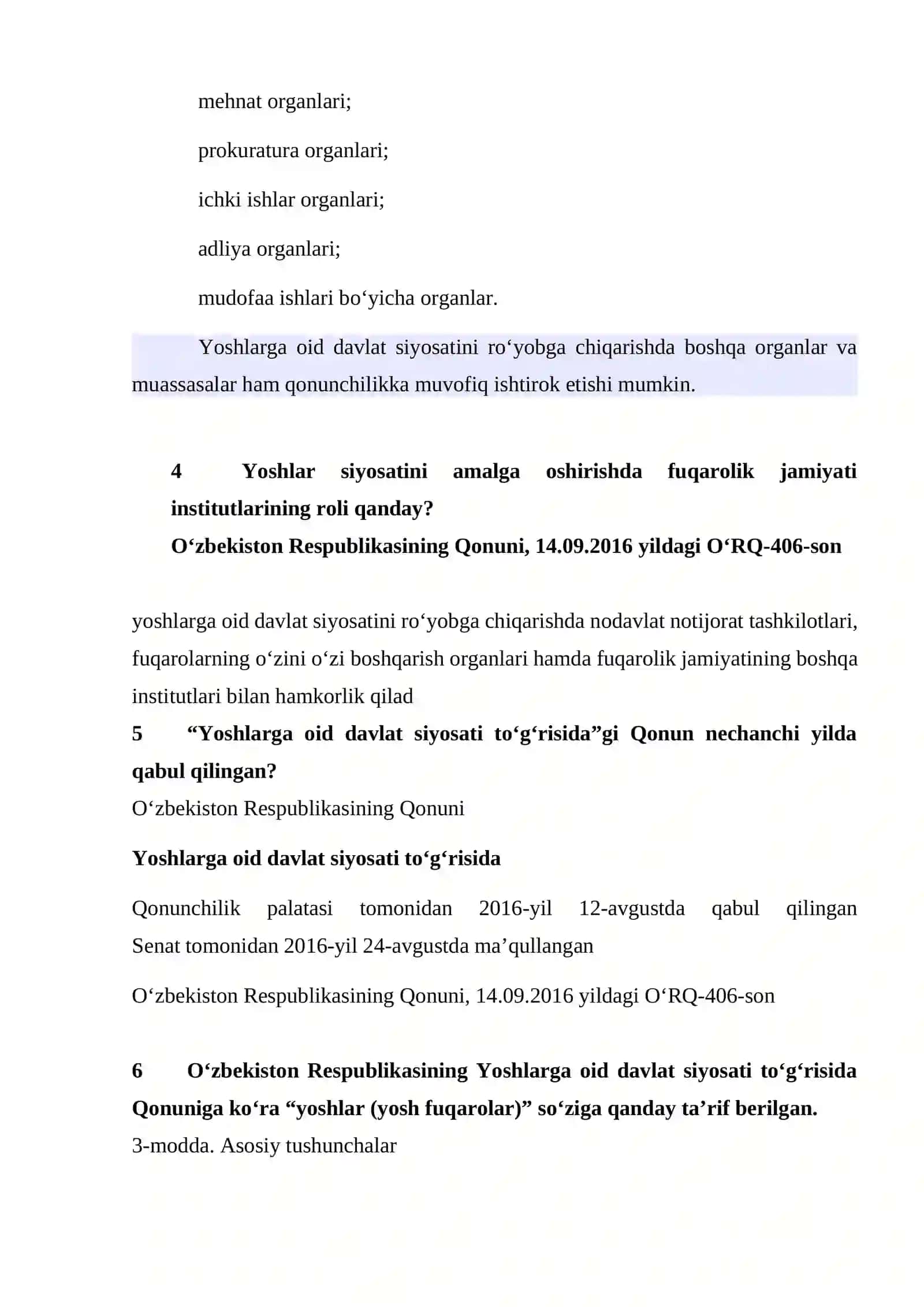 Yoshlar yetakchiligiga argos savollar javobi bilan 2