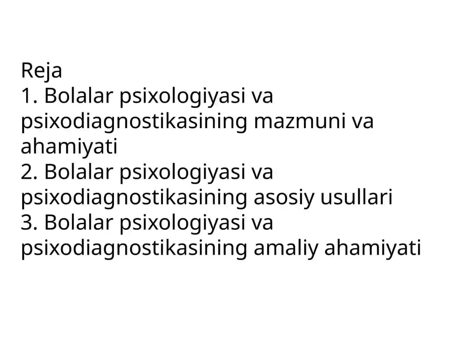 Bolalar psixologiyasi va psixodiagnostikasi o'quv fan sifatida 2