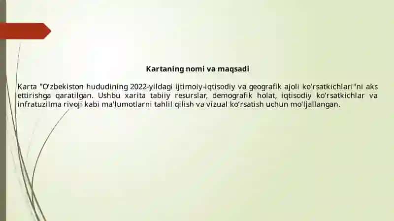 O’zbekiston aholi va harorat kartasini arcgis dasturida yaratish 2