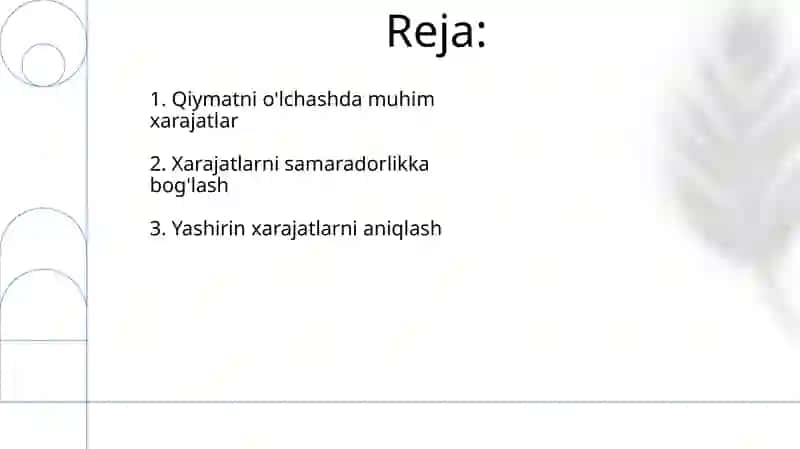 Qiymat o'lchovi: qanday xarajatlar ahamiyatli 2