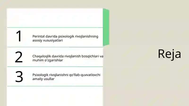 Perintal davrida psixologik rivojlanish 2