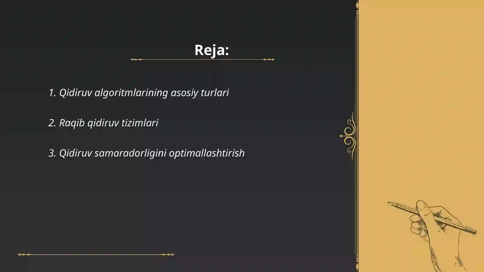 Qidiruv algoritmlari asosida raqib qidiruvini ishlab chiqish 2