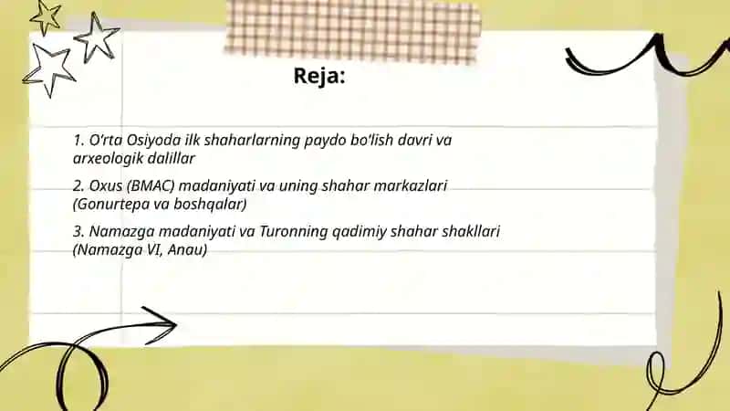 O'rta Osiyoda ilk shaharlarning vujudga kelishi 2