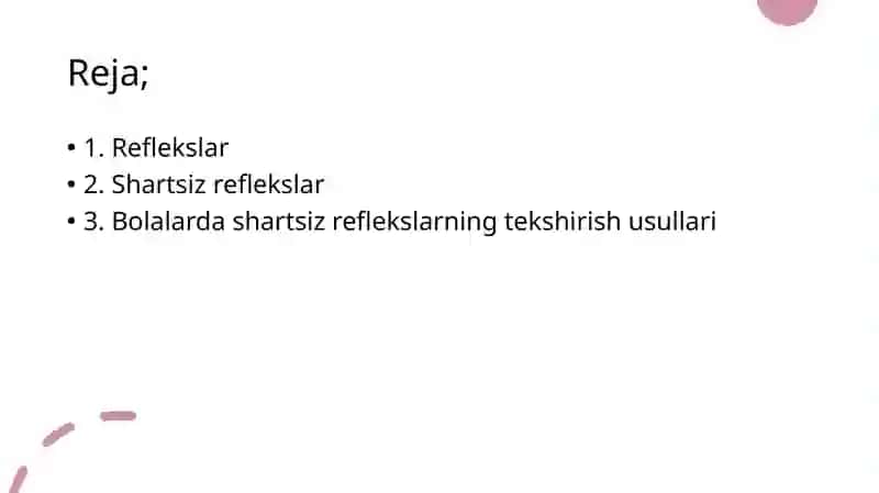 Bolalarda shartli reflekslarning rivojlanishi 2