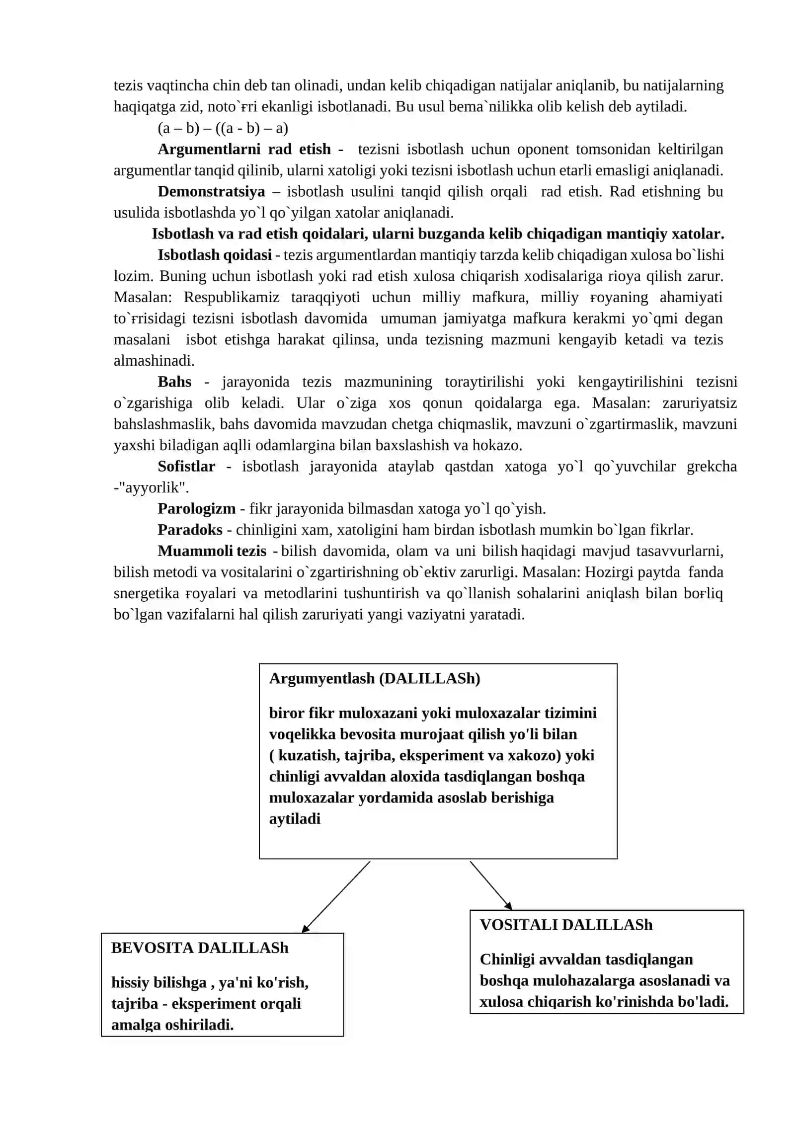 12-mavzu. Argumentlash va bilimlar taraqqiyotining mantiqiy shakllari 2