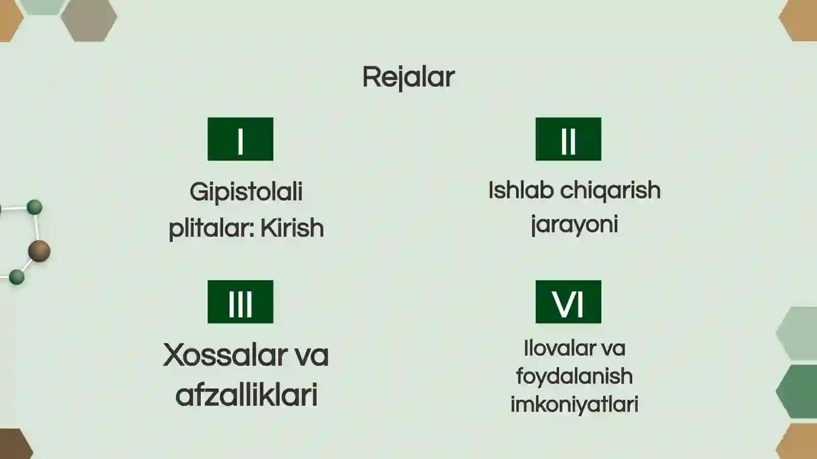 Gipistolali plitalarni ishlab chiqarish asoslari va xossalari 2