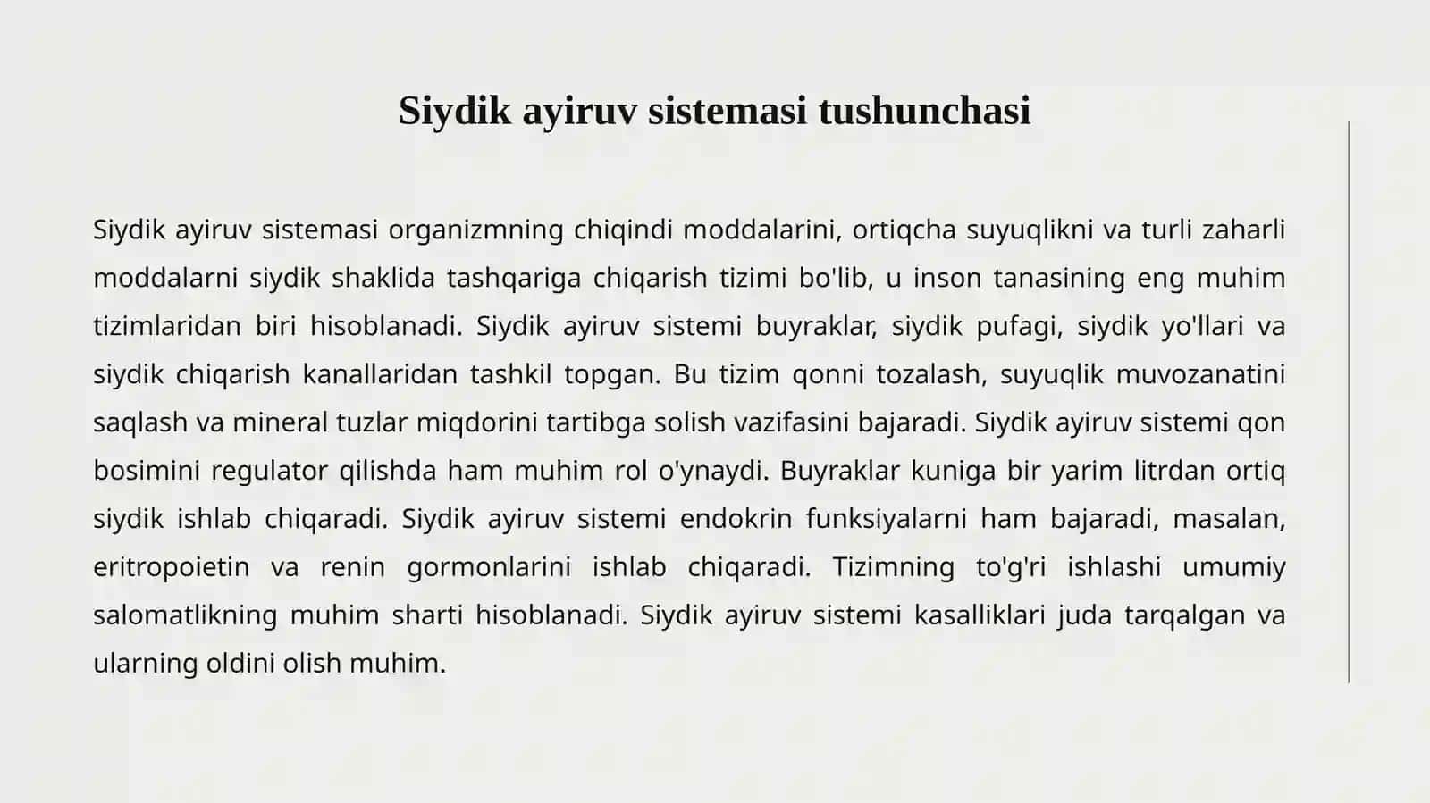 Siydik ayiruv sistemasi 2