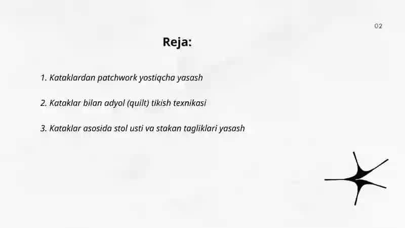 Kataklar bo'yicha yasash 2