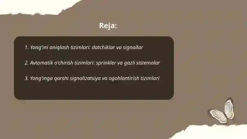 Yong'inga qarshi tizimlar va ularning olib boradigan tadbirlarini o'rganish Umurova Dilbar 2
