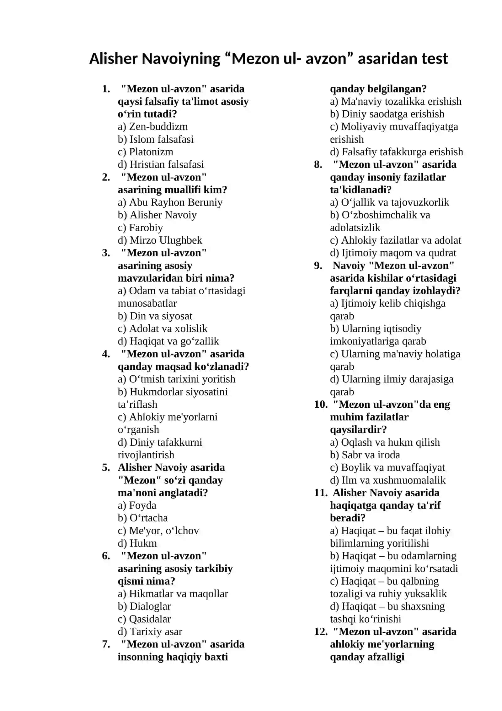 Filologiya va tillarni o’qitish: O’zbek tili fakulteti 2