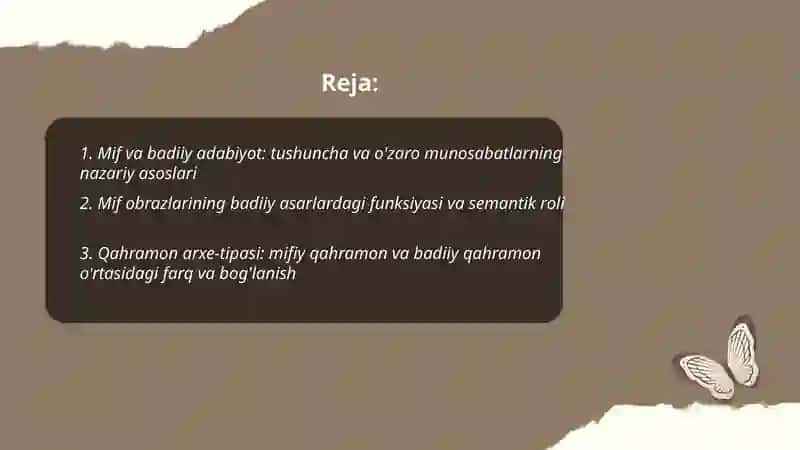 Mif va badiiy adabiyot munosabatlari 2
