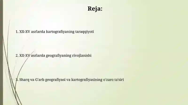 XII_XV asrlarda geografiya va kartografiyaning rivojlanishi 2