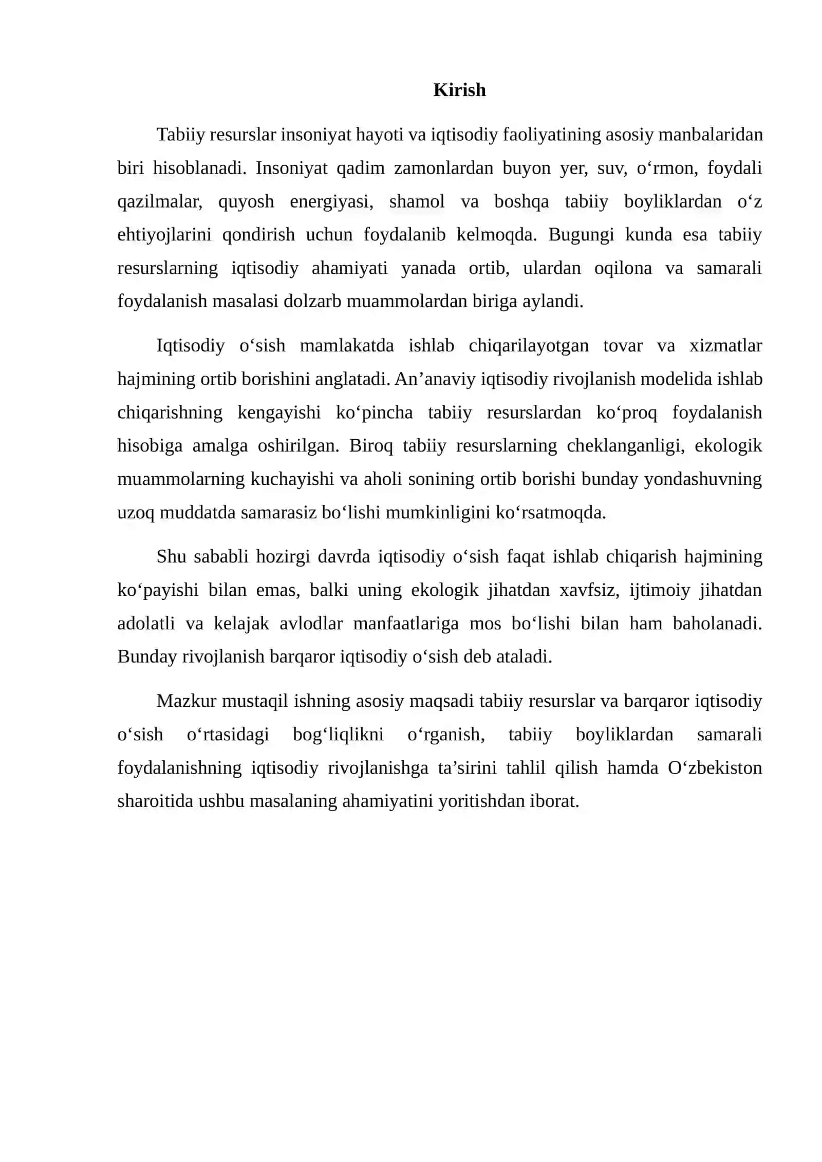 Tabiiy Resurslar va Barqaror Iqtisodiy O‘sish O‘rtasidagi Bog‘liqni Tadqiq Qilish 2