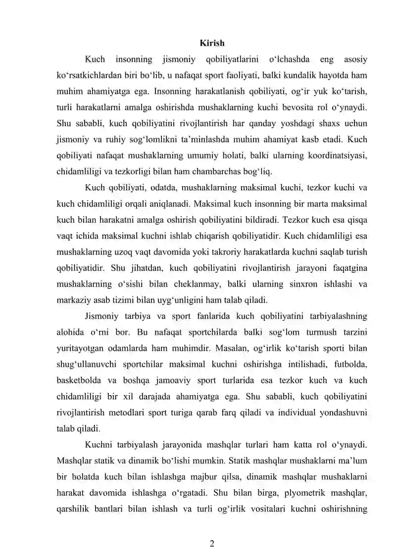 Kuch Qobiliyatini Tarbiyalash 2