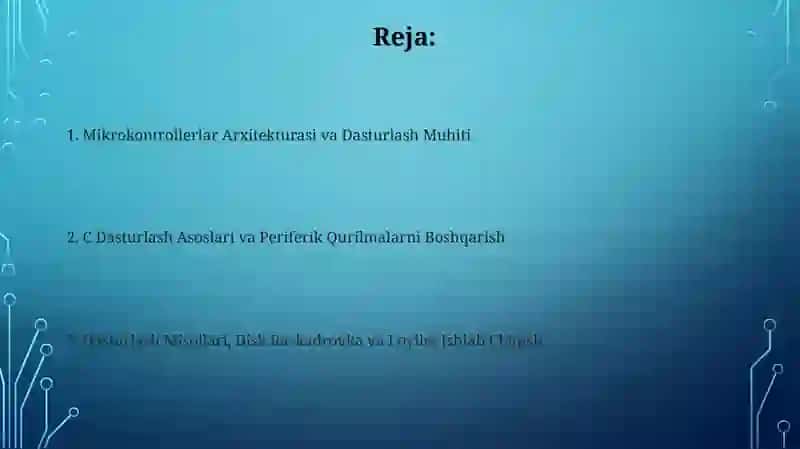 Mikrokontrollerni boshqarish dasturlari bilan tanishish 2