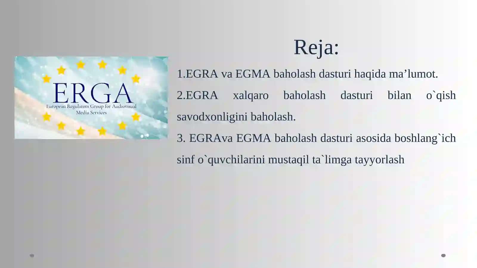 EGMA va EGRA xalqaro baholash dasturi 2