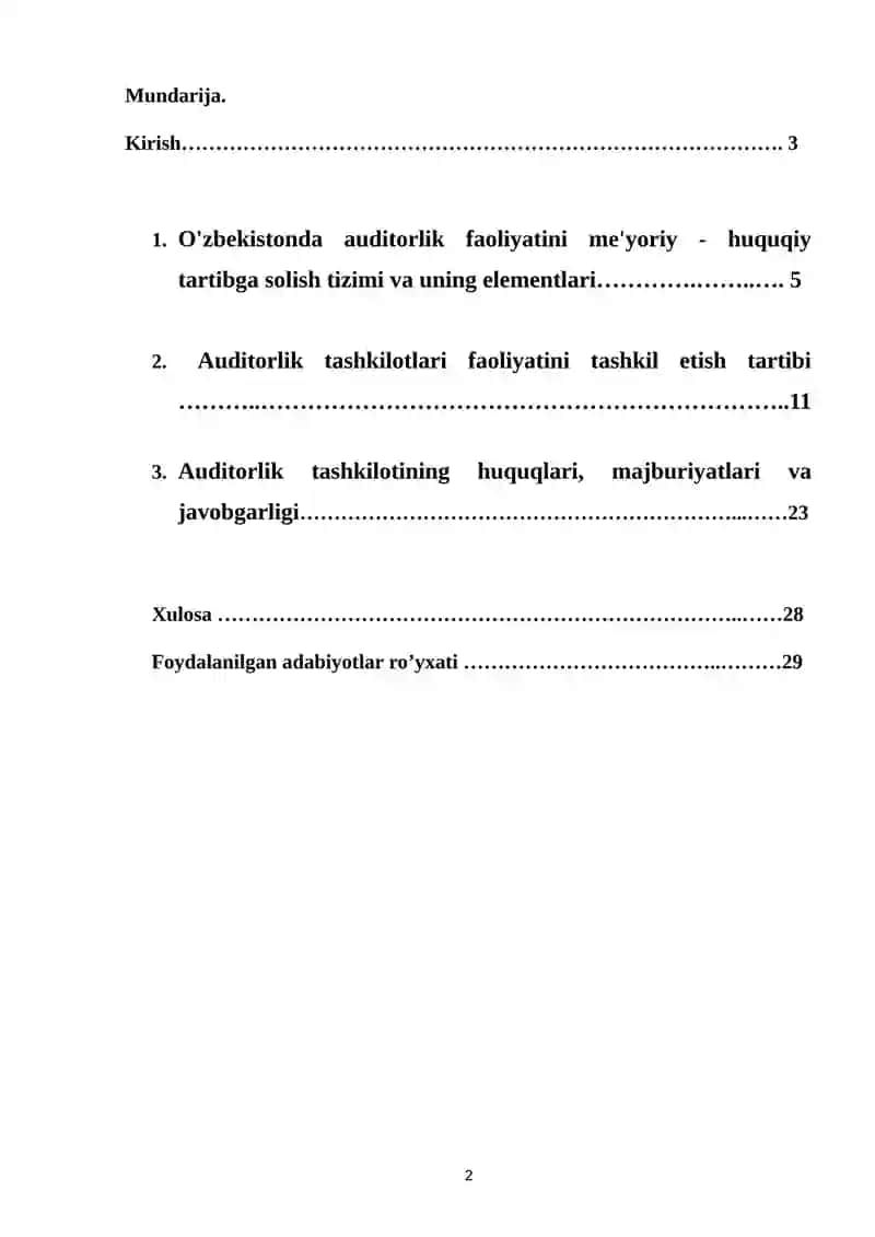 O'zbekiston Respublikasida autidorlik faoliyatini tashkil qilishning huquqiy asoslari 2