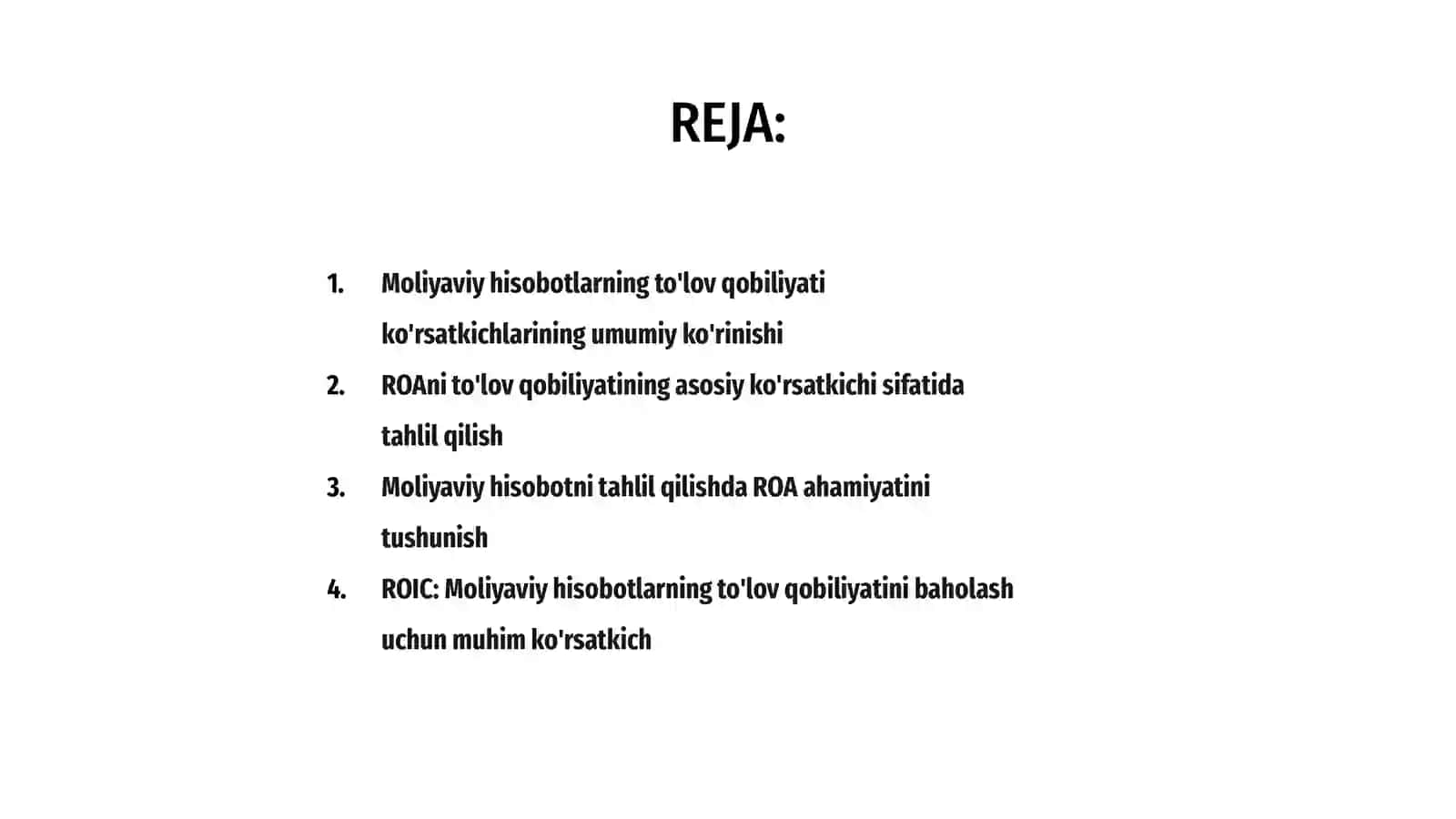 Moliyaviy hisobotlarni liklivlilik ko'rsatgichlari 2