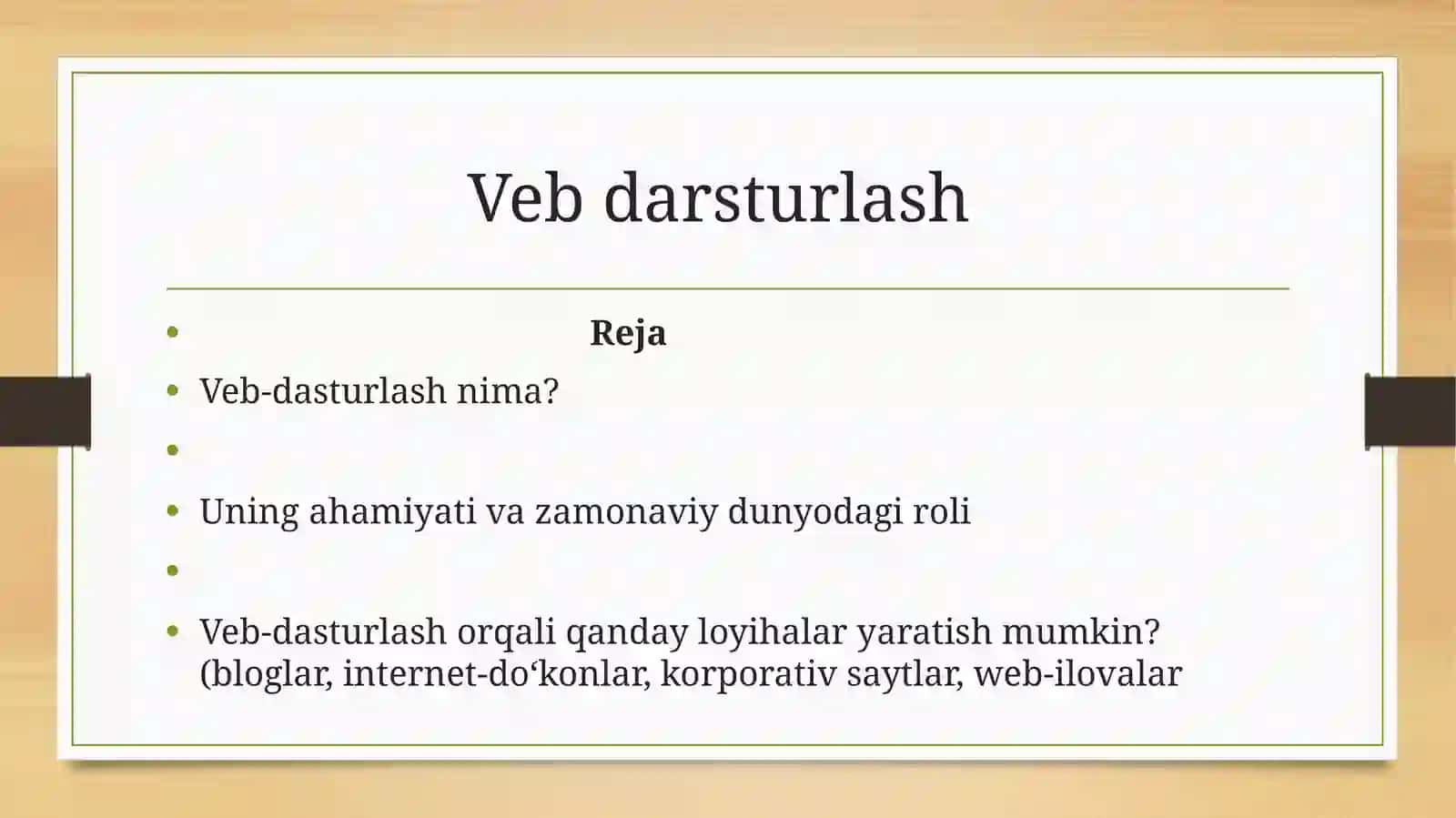 Veb dasturlash 2