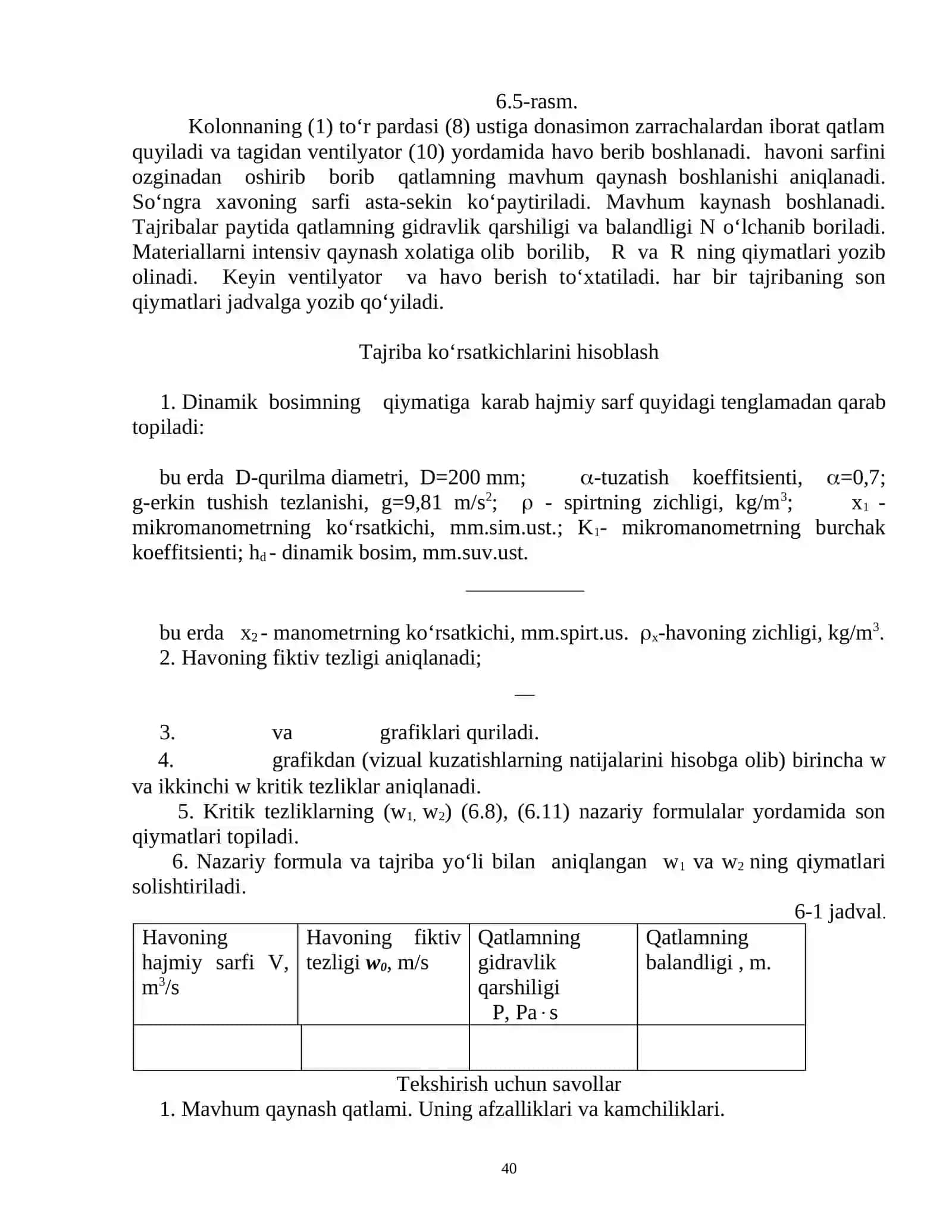 MAVHUM   QAYNASH  QATLAMINING GIDRODINAMIKASI 2